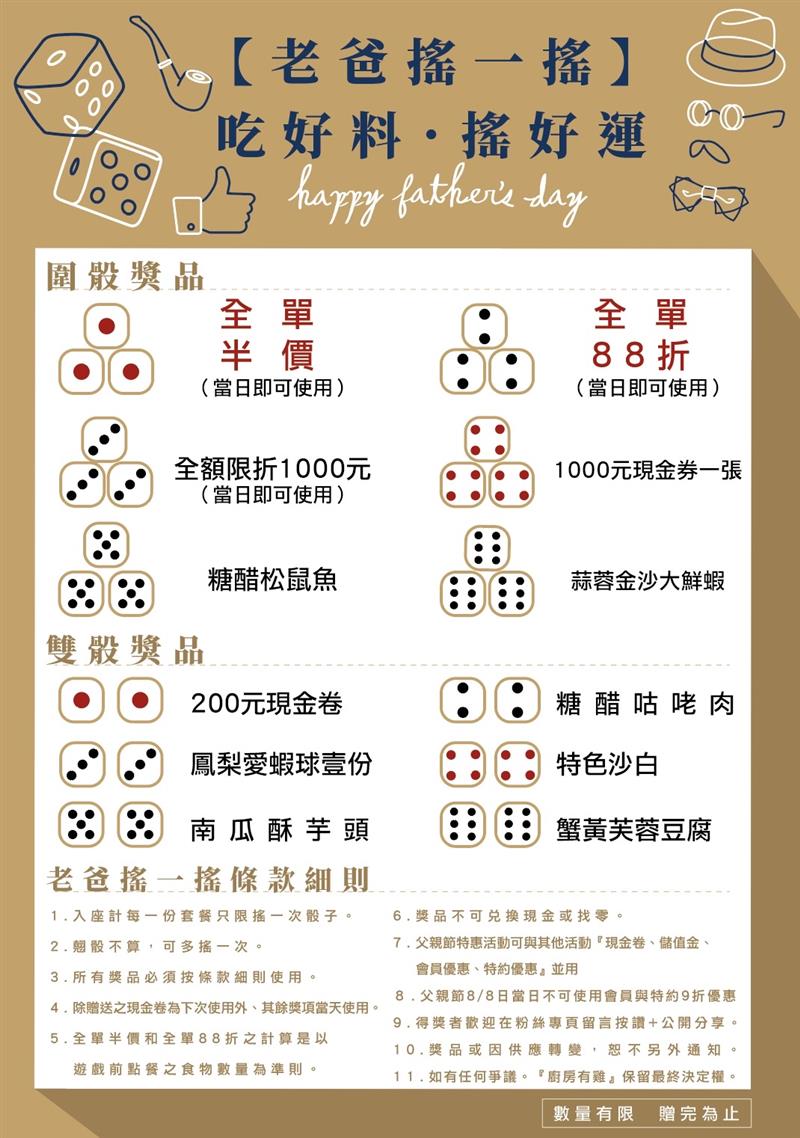 廚房有雞粵菜餐廳-2022父親節優惠活動資訊