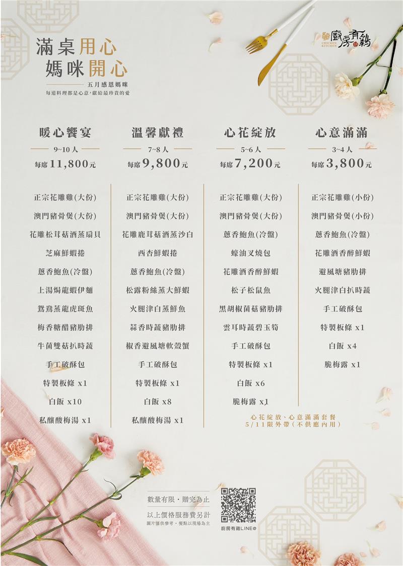 廚房有雞粵菜餐廳-2025廚房有雞粵菜餐廳母親節活動【滿桌用心,媽咪開心!】